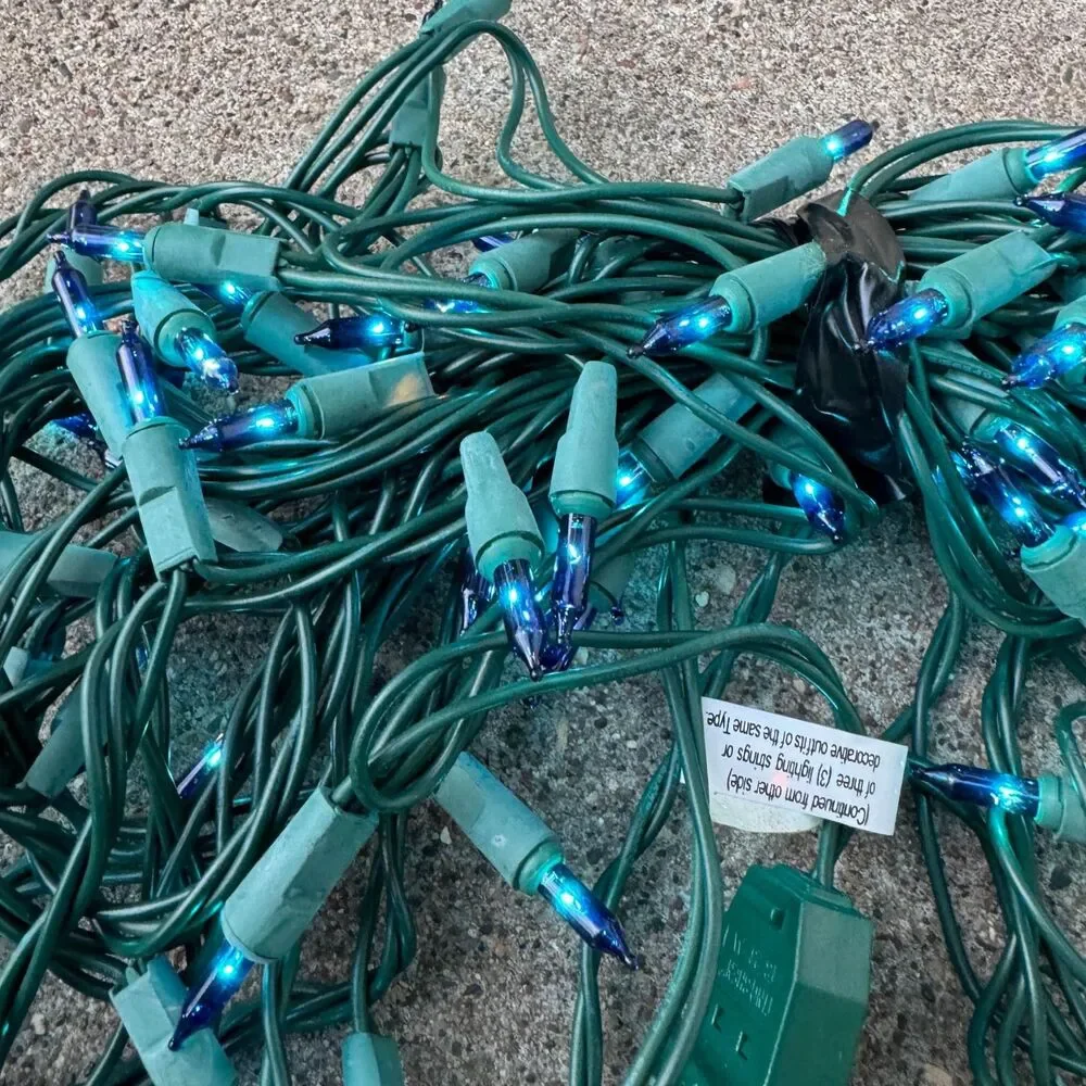 bundle of 10 indoor outdoor blue string lights